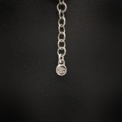 Collier Chanel argenté et pendentif strass Chanel