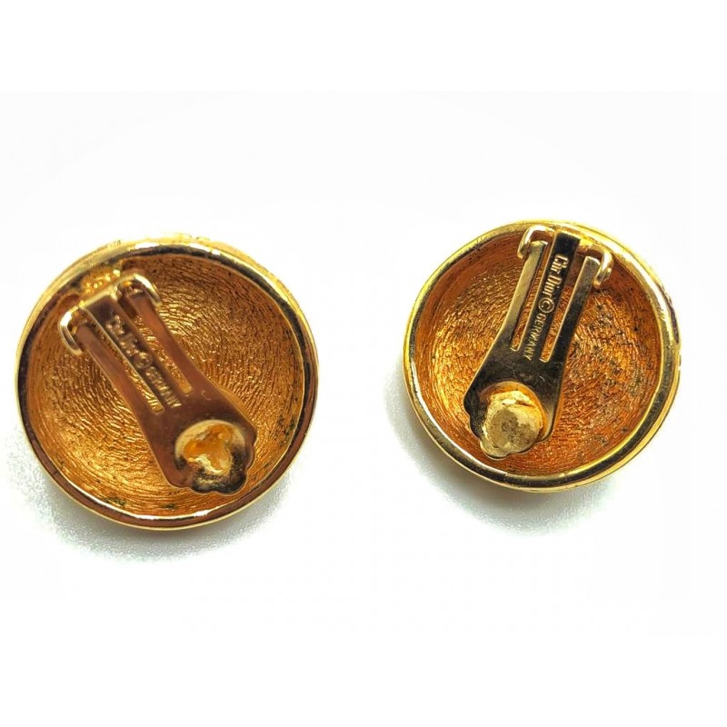 Boucles D'oreilles Dormeuses Cabochon Vert - Artisanales, Argentées Et Pailletées