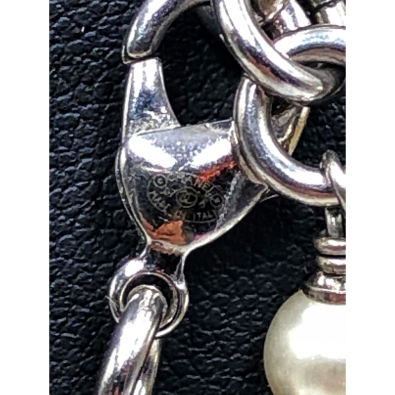 Collier Sautoir Argent 800‰ - Perles De Cucumis - Longueur 81-90 Cm