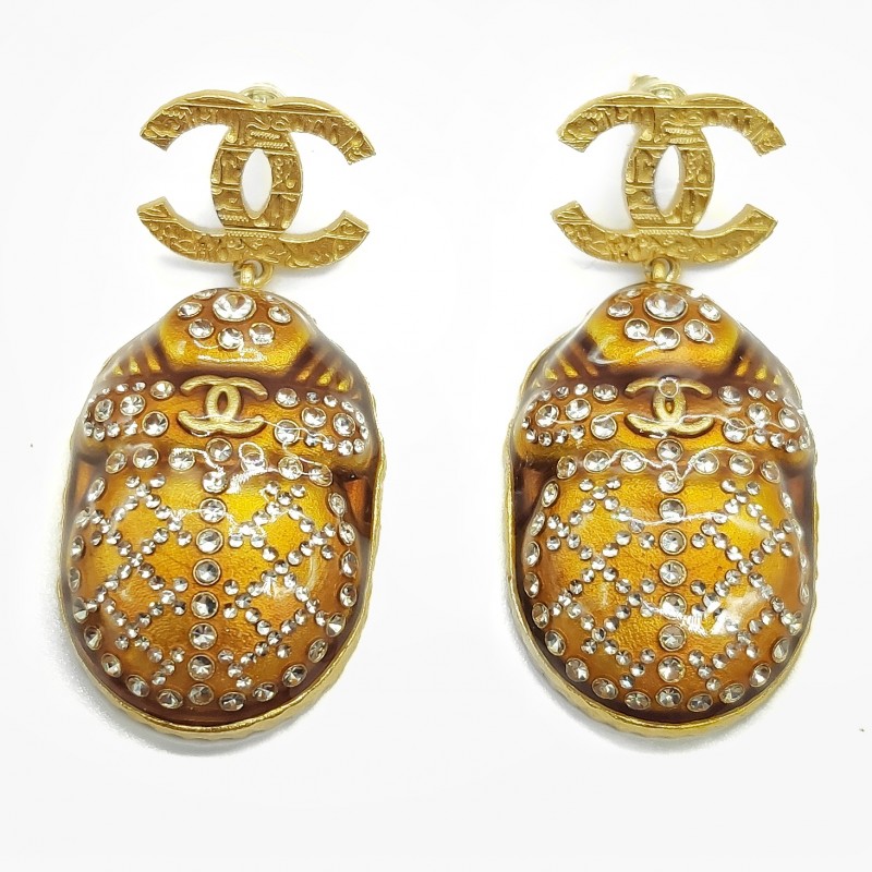 Chanel - Boucles d'oreille Égypte scarabée