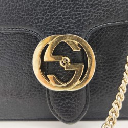 Sac Gucci vintage cuir noir Interlocking
